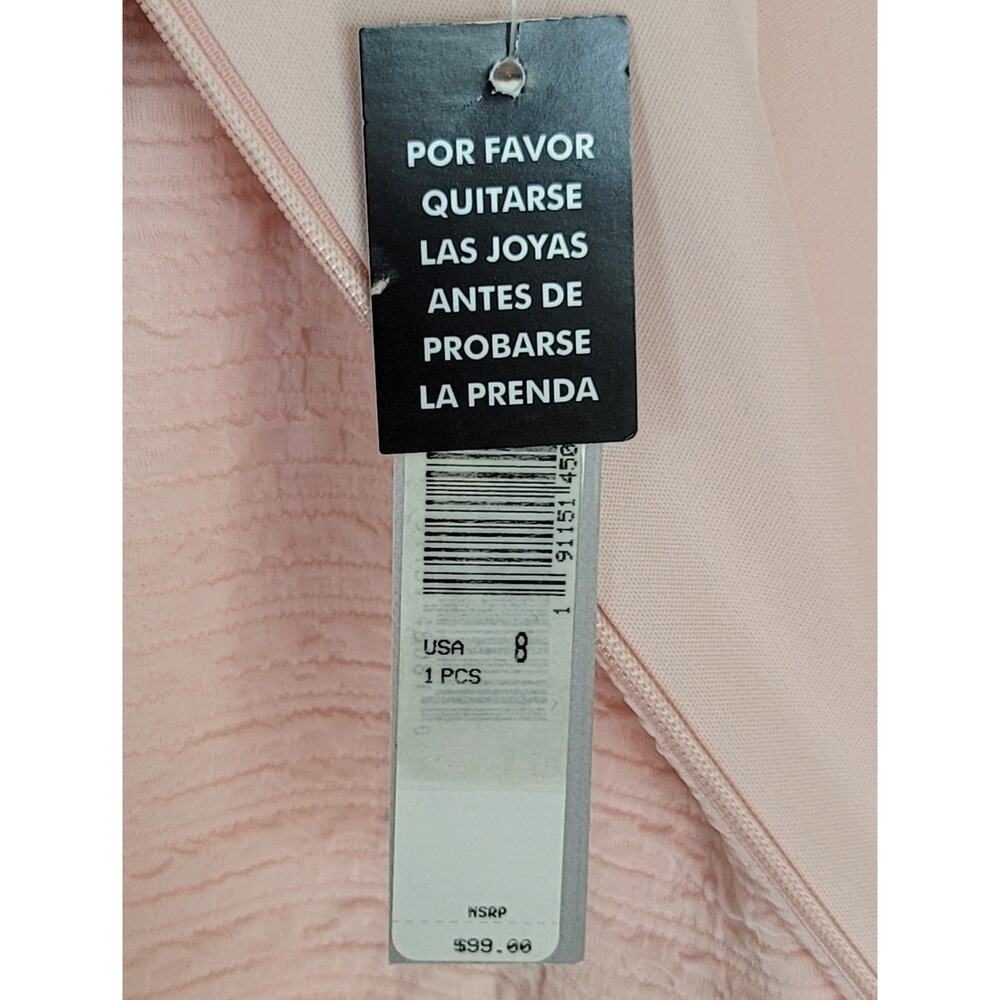 NWT Prescot & York Fit & Flare Mollie Peachy Rose Textured Dress Womens Size 8 - Picture 9 of 12
